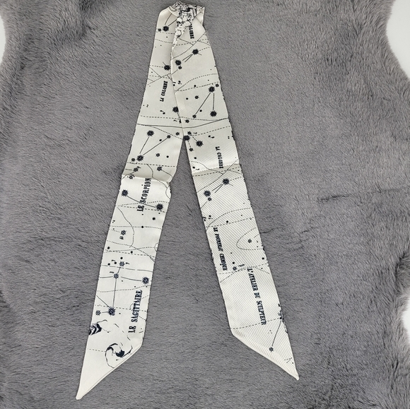 New Zodiac Signs Silk Skinny Scarf Twilly - Picture 4 of 7